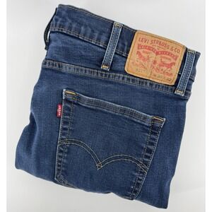 Levi's 511 Size 38x32 Denim Jeans Regular Fit Tapered Leg Distressed Red Tab